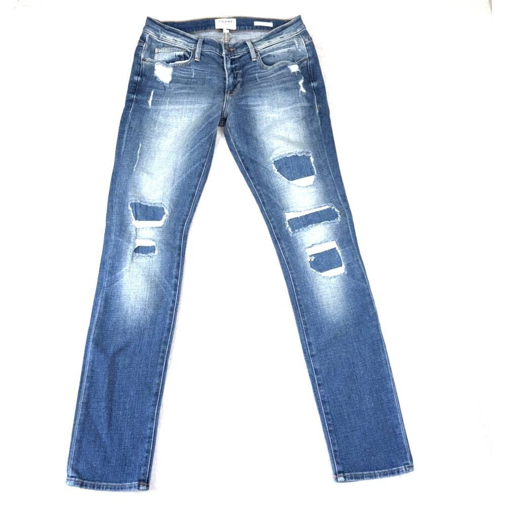 FRAME Denim L'Homme Skinny Casual Distressed Jeans Men's Size 30 x 31.5" Length